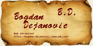 Bogdan Dejanović vizit kartica